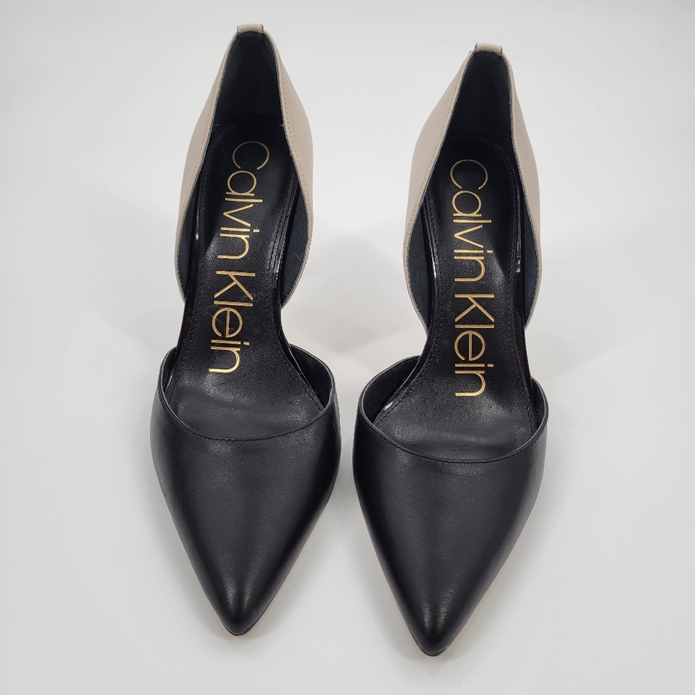 Calvin Klein Sebrina Leather Pointed Heels Pumps 7